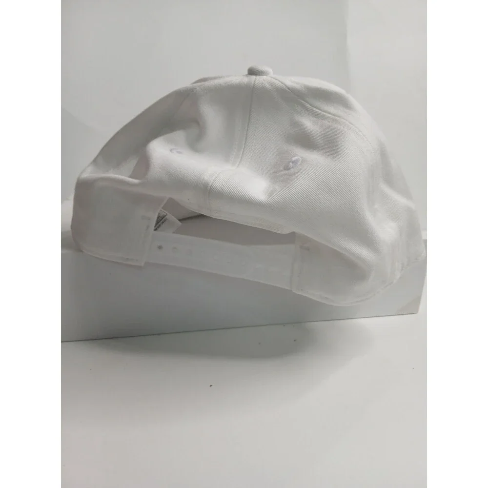 Adidas White Snapback Hat Flat Brim Adjustable One Size New Without Tags